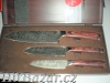 Sada 3 ks nožů Damascus Design + box   - 2