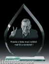 Václav Havel, laser 2D, 3D, křišťálová plaketa. - 2