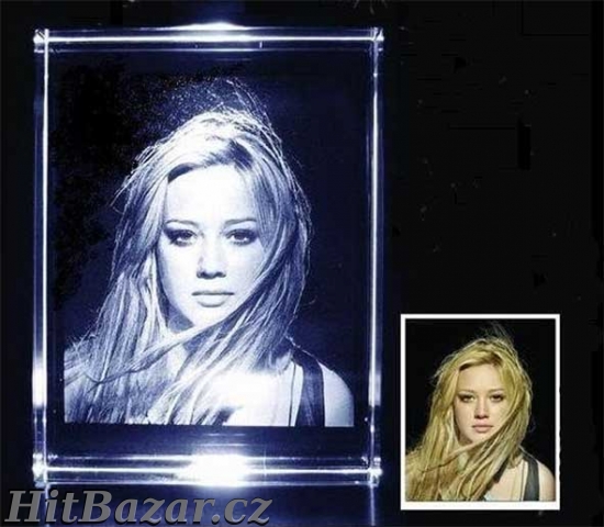 Foto laser 3D, 2D, crystal, křišťál, sklo.